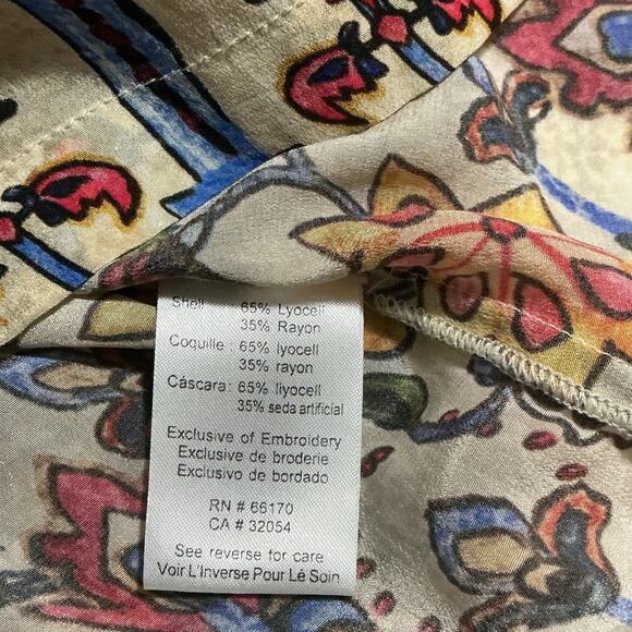 Vineet Bahl for Anthropologie Embroidered Floral Boho Front Tie Top M - Picture 9 of 12